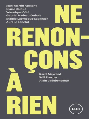 cover image of Ne renonçons à rien